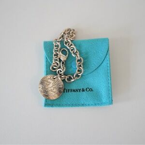 Tiffany & Co. Silver Bracelet with Engraved Charm